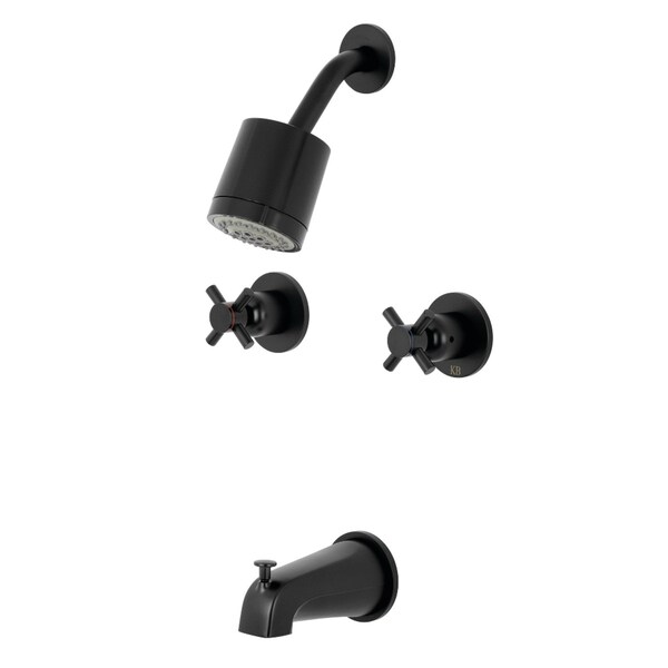 Tub and Shower Faucet, Matte Black, Wall Mount